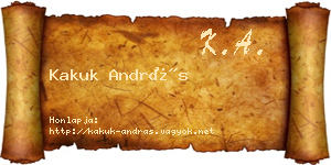 Kakuk András névjegykártya