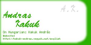 andras kakuk business card